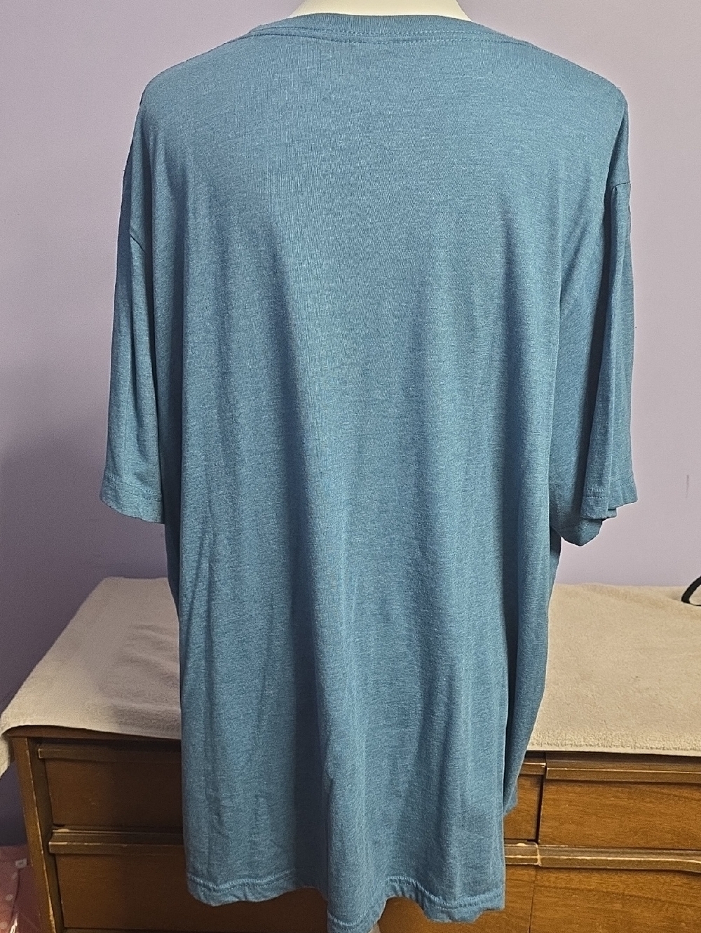 Bella Canvas Blue Graphic Tee with Multicolor Laundry Print - Picture 3 of 5